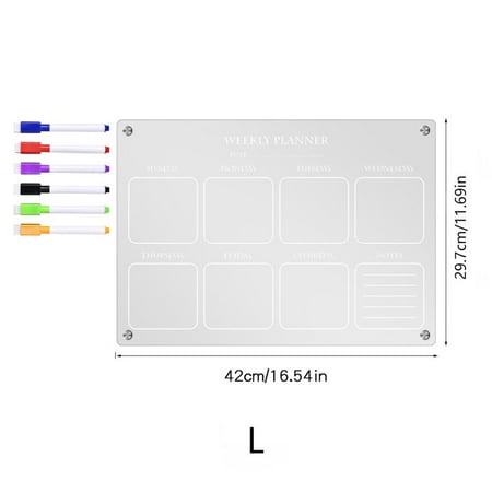 

anna Fridge Magnet Transparent Acrylic Weekly Plan Notes Message Board