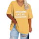 thumbnail image 2 of Fiudx Ofertas Relámpago Camiseta Deportiva de Verano de Gran Tamaño con Cuello En V y Manga Corta para Mujer, 2 of 4