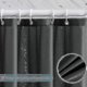 thumbnail image 2 of Shower Curtain 240x200 Cm, With 16 Hooks, Extra Wide, Weighted, Mildew Resistant, Dark Grey, Waterproof, Large Bath Curtains, Polyester Fabric, Antiba, 2 of 4