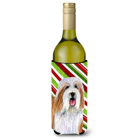 

Caroline s Treasures LH9240LITERK Bearded Collie Candy Cane Holiday Christmas Wine Bottle Hugger Wine Bottle