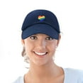 thumbnail image 5 of DALIX Rainbow Heart Hat Embroidered Mens Womens Baseball Cap in Navy Blue, 5 of 6