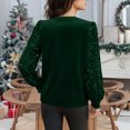 thumbnail image 5 of Mifsaly Womens Velvet Top Patchwork Long Sleeve Crewneck Sequin Shirt Comfortable Business Elegant Velour Blouse Party Glitter T-Shirts Spring Fall Fashion Dressy Casual Outfits S, 5 of 8