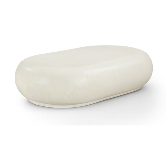 Meridian Furniture Pebble Cream Concrete Indoor / Outdoor Coffee Table
