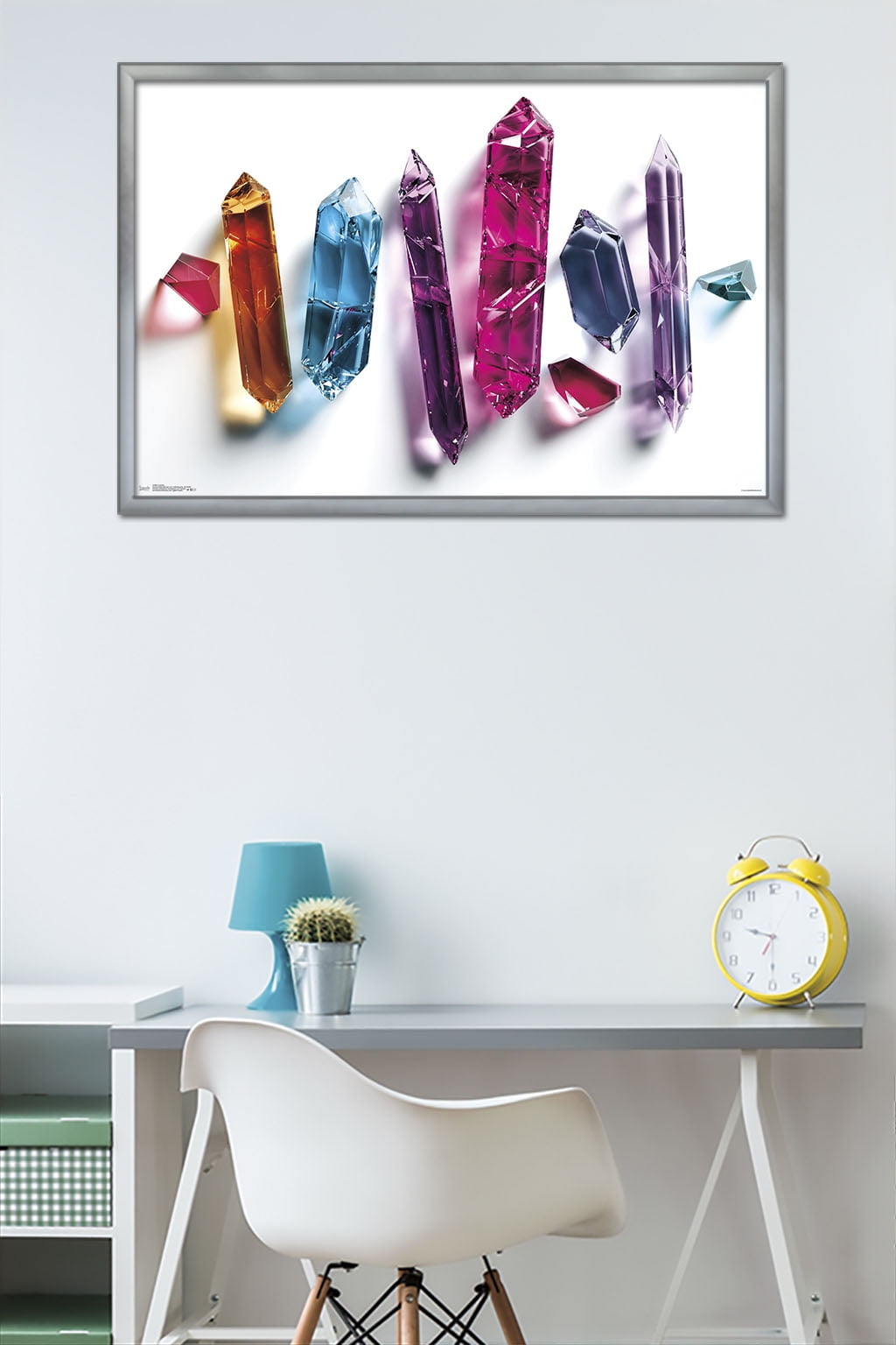 Colorful Crystals Wall Poster, 22.375" x 34", Framed