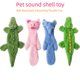 thumbnail image 4 of Juguete de peluche para mascotas con forma de cocodrilo, cerdo, elefante y sonido, de papel, resistente a las mordeduras de perros, con carcasa de cuero, 4 of 6