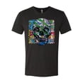 thumbnail image 2 of Wild Bobby, Colorful Abstract Skull Face Streetwear Mens Premium Tri Blend T-Shirt, Vintage Black, Small, 2 of 3