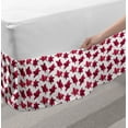 thumbnail image 2 of Floral Bed Skirt, Natural Theme Flowers Patterns from Lilies Motifs Romantic Art, Elastic Bedskirt Dust Ruffle Wrap Around for Bedding Decor, 4 Sizes, Raspberry Magenta Pastel Pink, by Ambesonne, 2 of 2