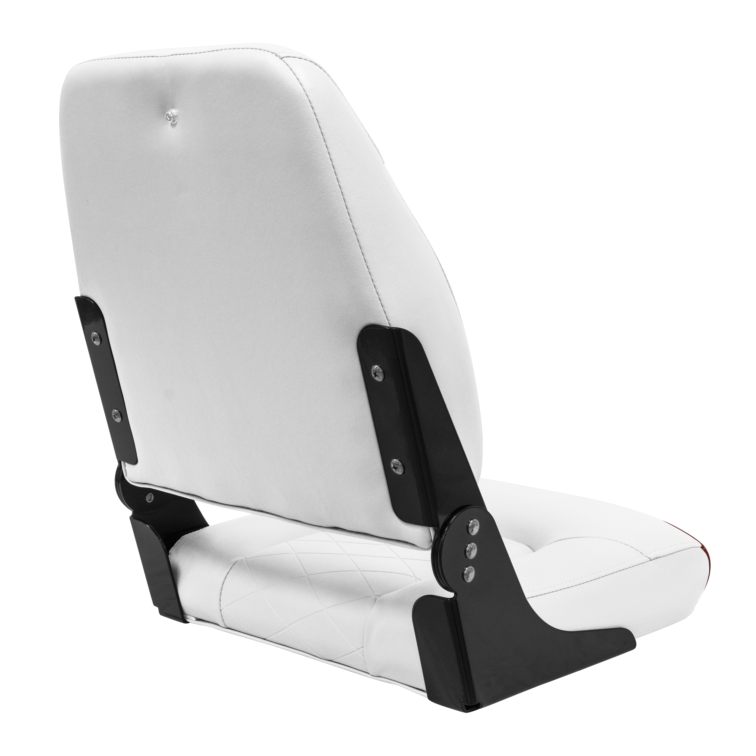 Wise DLX1461-1906 DLX Series Pontoon High Back Seat - White / Crimson Red
