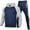 Navy, variant on Men's Tracksuit 2 Piece Fall Winter Casual Patchwork Jogger Sport Gym Pockets Sweatsuit Cozy Long Sleeve Hoodies and Sweatpant Set Yellow S