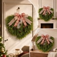 thumbnail image 6 of WWC Christmas Wreath, Heart-Shape Artificial Pine Cedar Wreath with Bow Pinecones, Rustic Christmas Decorations Winter Wreath for Front Door Mantel, 6 of 8
