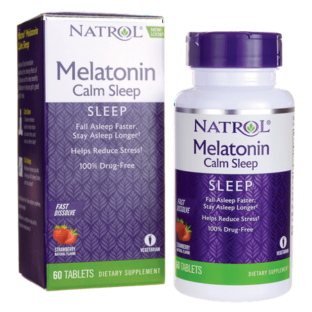 Natrol Advanced Melatonin Calm Sleep, Fast Dissolve Tablets, Strawberry flavor, 60 Count(Packaging May (Best Over The Counter Melatonin)