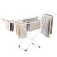 thumbnail image 2 of SONGMICS Tendedero de Ropa, Tendedero de Metal, Plegable, Ahorra Espacio, con Alas, Uso en Interiores y Exteriores, Para Ropa de Cama, Blanco, 2 of 5