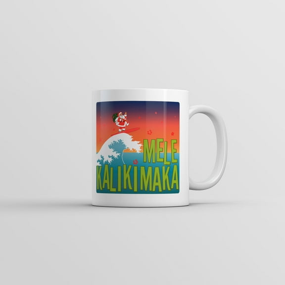 Mele Kalikimaka Mug Funny Surfing Christmas Graphic Coffee Cup