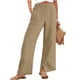 thumbnail image 1 of Karight Women's Linen Wide Leg Pants Summer High Waisted Drawstring Palazzo Pants Casual Beach Pants Baggy Trousers, 1 of 9
