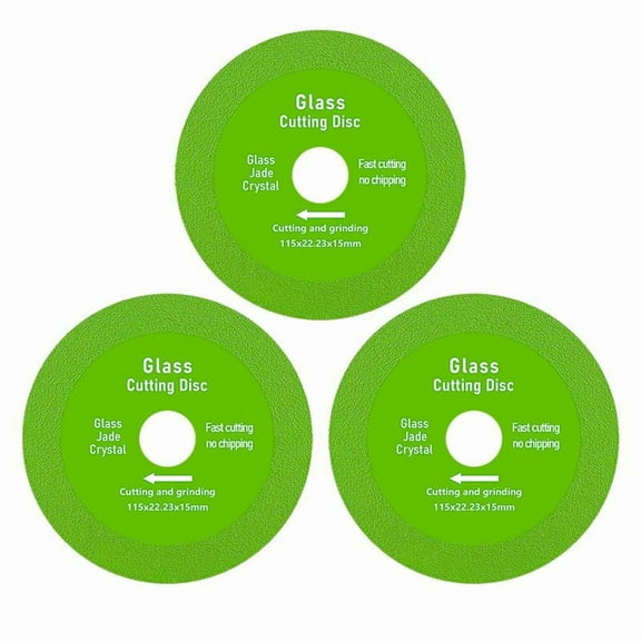 3PCS 4.5" Diamond Cutting Wheel for Glass Tile, Marble -Ultra-Thin 115mm Angle Grinder Blades, High-Speed Discs for Ceramics-Dry Multi-Purpose Saw Blades