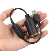USB Cigarette Lighter Adapter - USB A Male to 12V Car Cigarette Lighter Socket Female Cable Converter