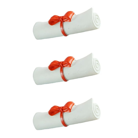 WHAMVOX Graduation Season Souvenir Ornaments in Resin White Color for Decoration 3pcs