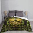 thumbnail image 4 of WARHOOME Throw Blanket for Bed Couch, Warm Death Tribe Skull Yellow Print Flannel Decor Blankets for Sofa Office Camping Car Travel, 80 x 60 inches, 4 of 8