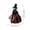 Brown, variant on Spooky Tabletop Statue, Black Hat Witch Figurine with Mini Broom, Shiny Skirt Standing Fabric Witch Ornament for Fireplace Mantel Shelf Halloween Party Indoor Home Seasonal Decor Holiday Gift