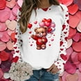 thumbnail image 2 of Valentines Day Sweatshirts for Women 2026 Funny Love Heart Graphic Crewneck Pullover Cute Holiday Long Sleeve Sweatshirt White M, 2 of 5