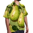 thumbnail image 2 of pear Men's Spread Collar Tops, Casual Button Down Shirts for Summer Beach, Printed Short Sleeve Shirts - Unisex, 2 of 6