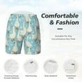 thumbnail image 6 of Picia White Geese and Flower pattern Mens Swim Trunks with Compression Liner Stretch Beach Shorts Quick Dry with Zipper Pockets No-Chafing Board Shorts-Small, 6 of 9
