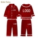 thumbnail image 2 of Conjunto de pijamas navideños de terciopelo personalizado para niños y niñas, DIY, añade tu imagen de texto, camisetas de manga larga y pantalones, ropa de dormir para niños pequeños, 2 of 4