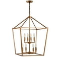 thumbnail image 5 of JONATHAN Y Pagoda 20" 8-Light Classic Traditional Metal Cage Lantern LED Pendant, Antique Gold, 5 of 7