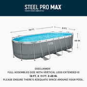 Bestway Steel Pro MAX 18 x 9 x 48 Metal Frame Above Ground Pool Set Pump, Ladder & Cover
