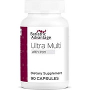 Bariatric Advantage Ultra Multi with Iron, High Potency Daily Multivitamin for Bariatric Surgery Patients with 22 Essential Vitamins and Nutrients - 90 Capsules, 30 Servings