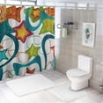 thumbnail image 7 of ARISTURING Shapes Stars Colorful Pattern Shower Curtain Set with Hooks 36x72, 7 of 7