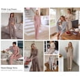 thumbnail image 5 of PRETTYGARDEN Women 2 Piece Striped Lounge Sets Soft Cozy Knit, Matching Airport Travel Outfits, Long Sleeve Shirts, Wide Leg Pants Pockets, Fall Winter Comfy Casual Clothes, 5 of 8