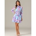 thumbnail image 3 of DARING DIVA Floral Ruffle Trim Layered Dresses M Blues, 3 of 6