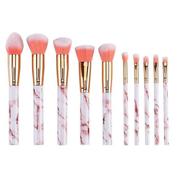 10pc Powder Eyeshadow Face Foundation Eyebrow Cosmetics Brush Kit Bronzer Brush
