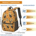 thumbnail image 3 of Sugar Skull Cat and Flower Yellow Pattern 17" Waterproof Oxford School Backpacks for Teens, S-Shape Padded Straps, for School, Travel, Hiking, Camping, 3 of 4