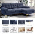 thumbnail image 6 of Modern Linen Fabric L-Shaped Couch 4-Seat Sofa Sectional,82.7'' Upholstered Sofa,Convertible Sectional Sofa Couch with Chaise(Dark Blue), 6 of 10