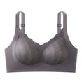 thumbnail image 2 of YOIAVAIOY Women's Breathable Satin Bra Wireless Lift Support Everyday Comfort Bra Purple M, 2 of 3