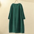 thumbnail image 3 of jjayotai Womens Dresses Women Vintage Pockets Corduroy Solid Color Long Sleeve Loose Casual Dress Flash Picks Green, 3 of 6