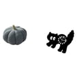 thumbnail image 1 of Almohadas de calabaza de Halloween, gato de peluche, reloj decorativo, material acrílico suave, adecuado para hogares, dormitorios, salas de estar, ca, 1 of 8