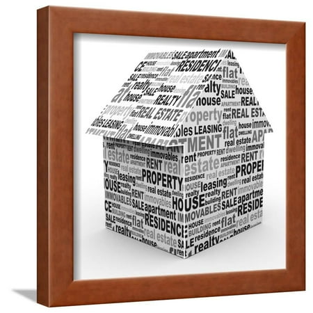 Buying, Selling, Renting House. Typography Concept. Framed Print Wall Art By Dmitriy (Best Wall Color For Selling House)
