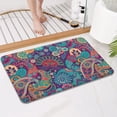 thumbnail image 4 of Purple Pioneer Flower and Paisley Pattern Bathroom Rugs Mat,Non Slip Microfiber Bathroom Rug,Rubber Backing,Soft Bathroom Mats for Bathroom Floor,Tub and Shower,17x27in(43x68cm), 4 of 5