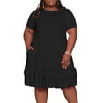 thumbnail image 3 of DYMADE Womens Summer Breathable Round Neck Short Sleeve Pockets T-Shirt Dress Plus Size, 3 of 3