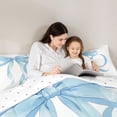 thumbnail image 4 of Erosebridal Blue Bowknot Bedding Comforter Set for Girls, Monogrammed Q Full Bedding Set, Reversible 7-Piece, 4 of 6