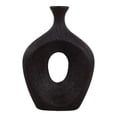 thumbnail image 5 of Oval Cutout Vase for Living Room Decor - Modern Ceramic Flower Vase for Home, Bedroom Vanity, Office, and Table Accents - Tall Textured Design for Shelf and Entryway Decor - 14", Brown, 5 of 11