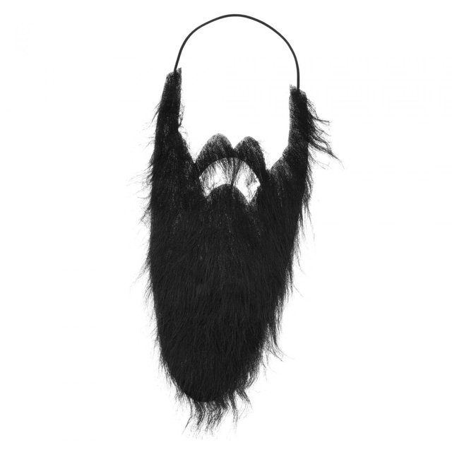Barba postiza Barba navideña de Papá Noel para presentaciones en el escenario Fiestas festivas Negro 44cm