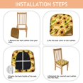 thumbnail image 4 of Yellow Polka Dot Sunflower Pattern Seat Covers for Dining Room Chairs Set Of 4,Stretch Printed Washable Chair Seat Cover with Elastic Ties and Button,Removable Waterproof Couch Cushion Covers, 4 of 6