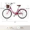 thumbnail image 6 of Viribus Women's Comfort Bike 26 Inch Beach & City Cruiser Bicycle with Basket Rack Pink, 6 of 12