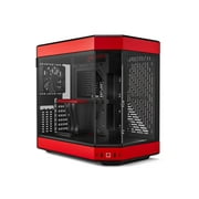 HYTE Y60 Modern Aesthetic Dual Chamber Panoramic Tempered Glass Mid-Tower ATX Computer Gaming Case with PCIe 4.0 Riser Cable Included, Red