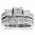 thumbnail image 1 of 3 1/2ct Princess Cut Diamond Engagement Ring Wedding Set 14K White Gold, 1 of 4