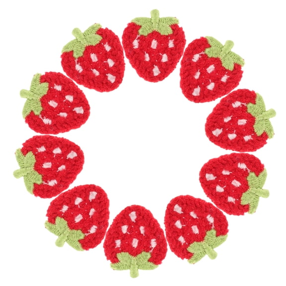 TABLZONE 10Pcs Embroidered Strawberry Patches Multi Color Iron on Fabric Patches for DIY Clothes and Accessories